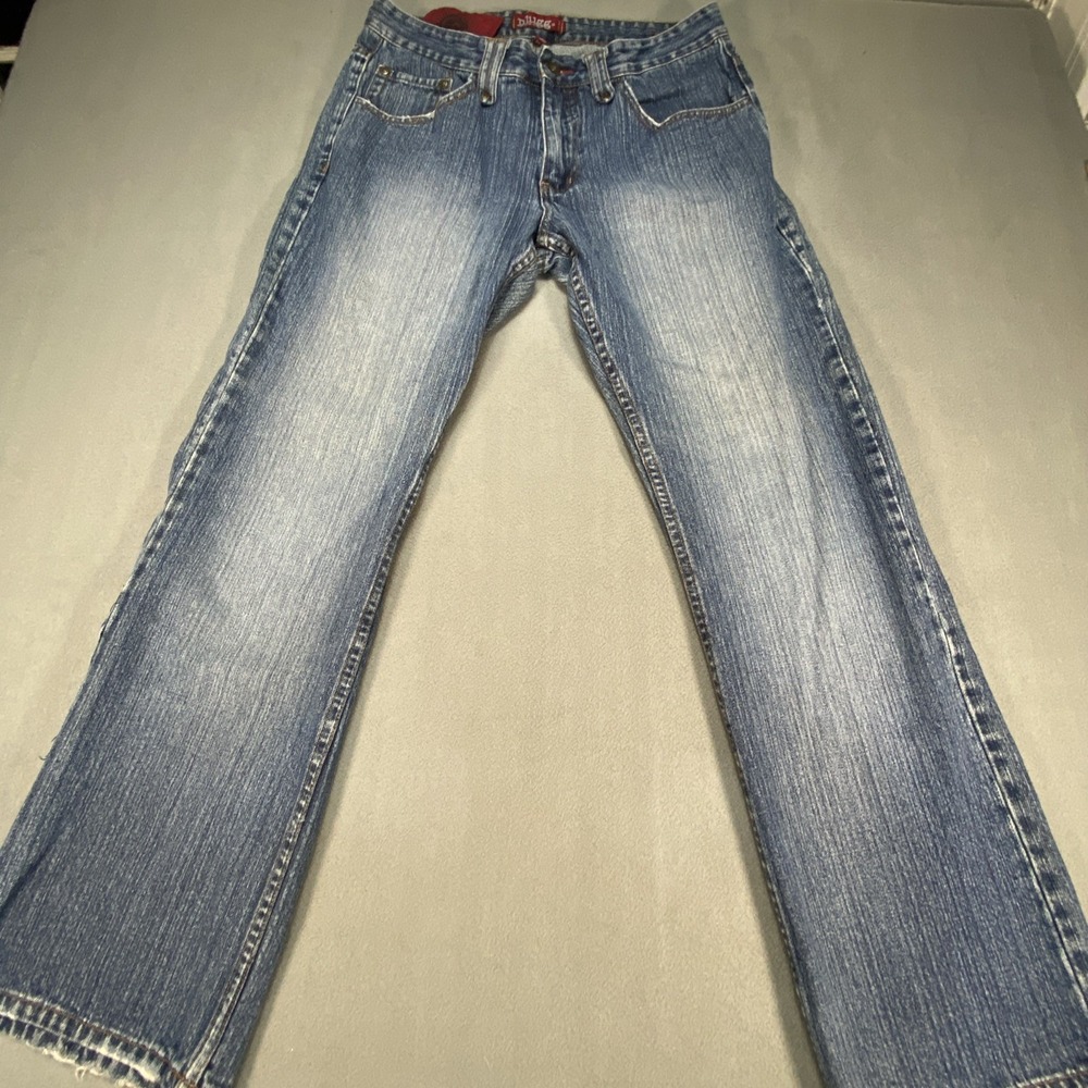 Vintage Plugg Men's Jeans 32x32 Bootcut Embroidered Pockets Medium Wash Blue Y2K